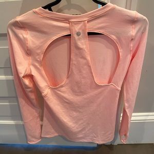 Zella long sleeve coral striped top